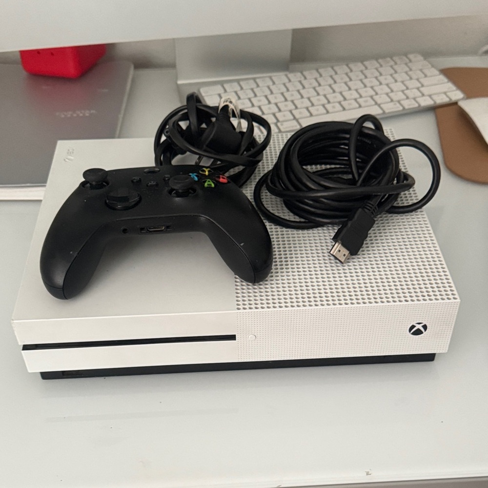 One S Console - White with Black Controller